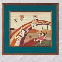 寄せ木絵シリーズ　虹で遊ぶ子供達　 【送料無料】