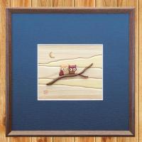 ふくろうの寄せ木絵　No.1 【送料無料】