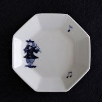 ミューシ゛ック・シリース゛ 正八角銘々皿 バイオリン　青花　有田焼