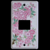 有田焼スイッチカバー(スイッチプレート)　1ツ穴　染錦桜絵