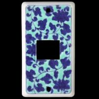 有田焼スイッチカバー(スイッチプレート)　1ツ穴　染錦グリーン外濃み