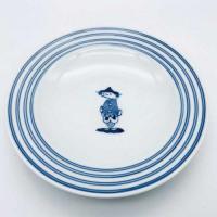 濃マント異人プチケーキ皿　青花　有田焼