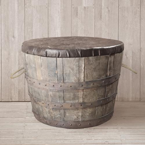 ウイスキー樽材使用の1/2バレルスツール　ウイスキー樽物語