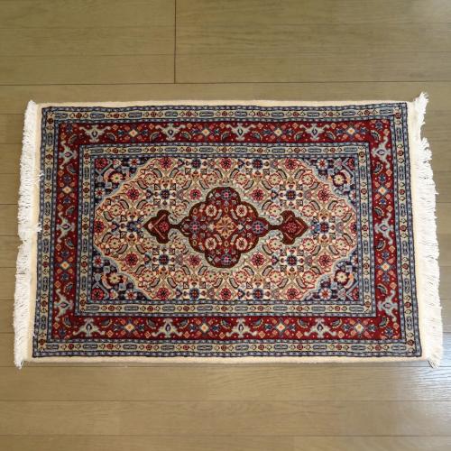 ペルシャ絨毯　ムード産　約91×62cm