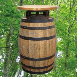 60cm丸バレルウッドステーバーテーブル　ナチュラル色　バレルクラフト(ウイスキー樽家具)