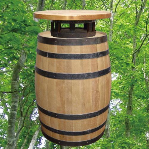 60cm丸バレルウッドステーバーテーブル　新樽風　バレルクラフト(ウイスキー樽家具)