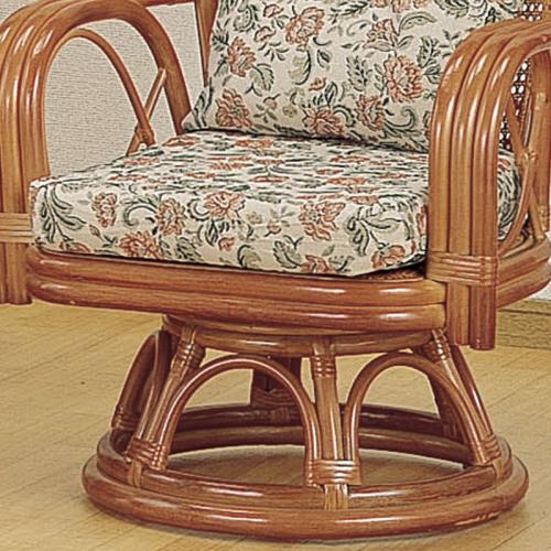 座面高35cmのラウンドチェア(籐回転椅子)　#563　ラタン・籐家具