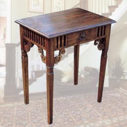 透かし彫り入りの可愛らしいテーブル　アジアン家具