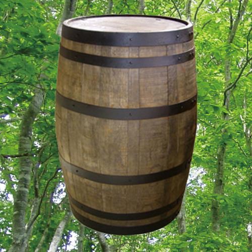 バレルディスプレー樽　無塗装　黒タガ　スタンダード　ウイスキー樽物語