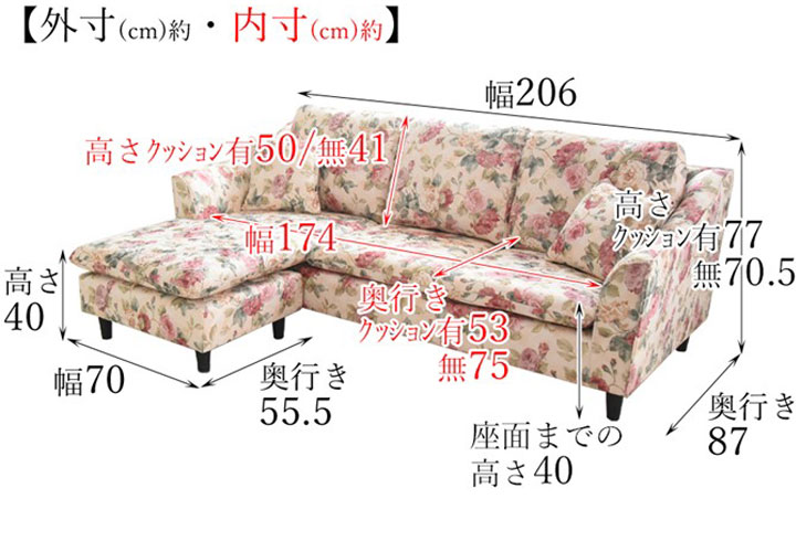 ソファーのサイズ写真