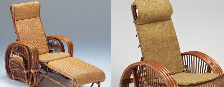 籐三つ折り寝椅子