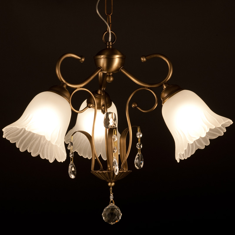 イスタンブール製3灯シャンデリア　古美色メッキ