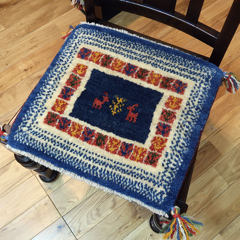 ペルシャ絨毯ギャッベ　AB-JA6178　座布団サイズ