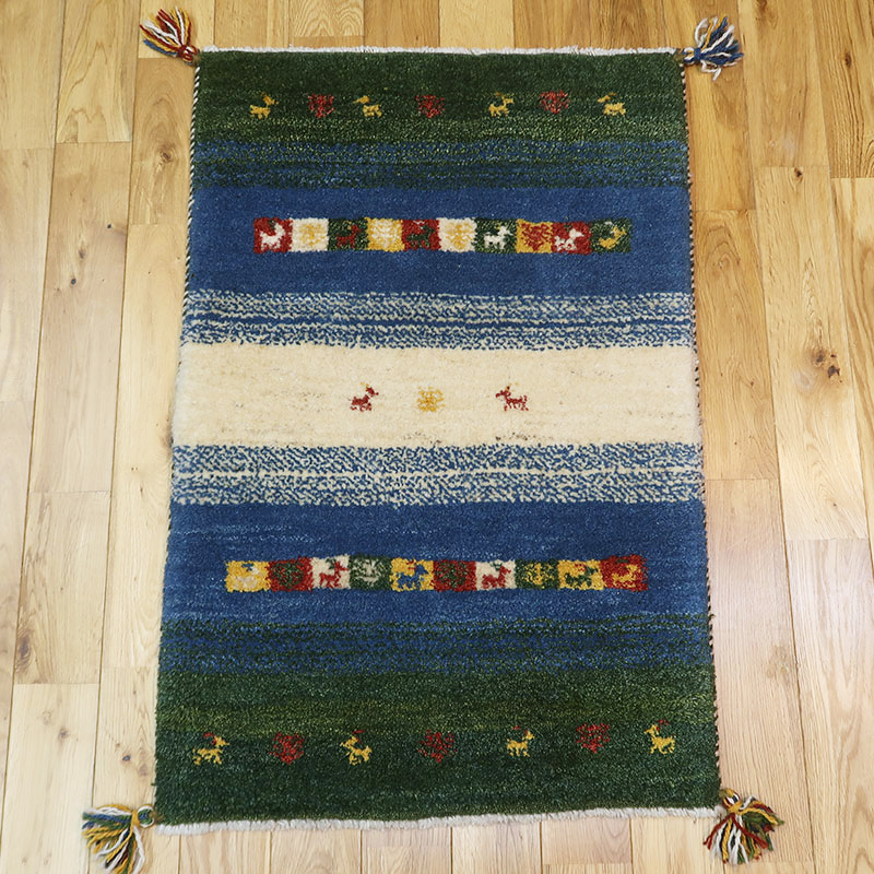 ペルシャ絨毯ギャベ(ギャッベ)　M-BT4833　玄関マットサイズ