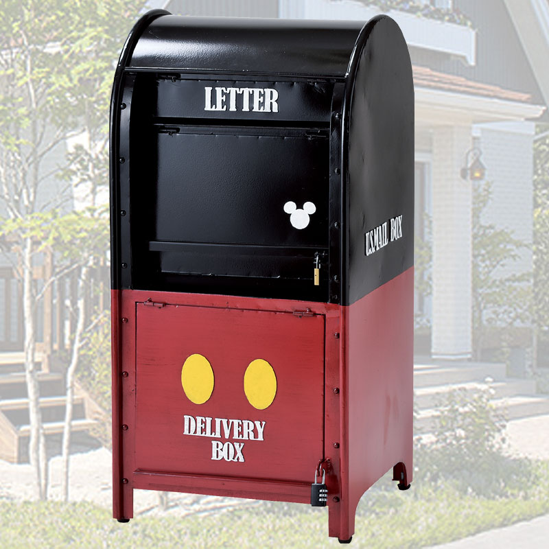 ミッキーデザインの宅配ボックス付き郵便ポスト　【送料無料】