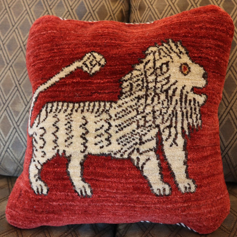 ライオンギャッベのおしゃれなクッションカバー　#283642　約35×35cm　SALE