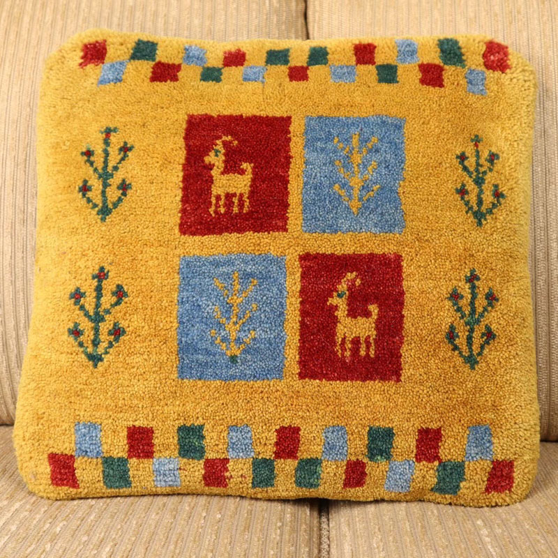 ペルシャヤラメギャッベのおしゃれなクッションカバー　#287287　約45×39cm　SALE