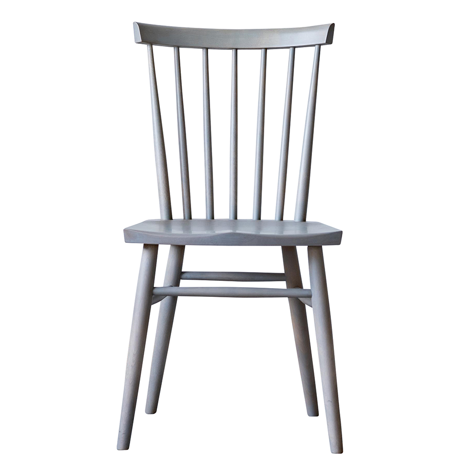 カバ材使用のウィンザーチェア(グレー色)　北海シリーズ