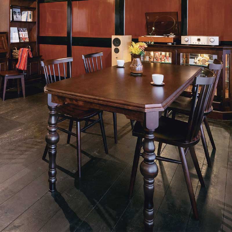 カバ材使用のダイニング5点セット　北海シリーズ