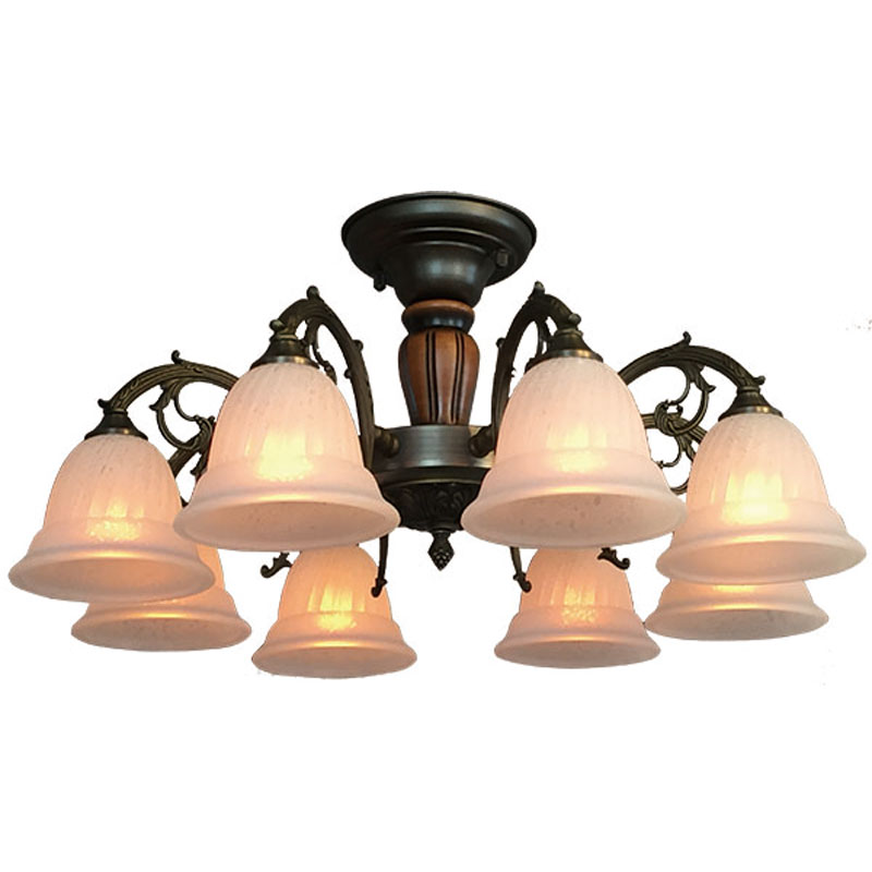 イタリア製のガラスの8灯シーリングシャンデリア照明