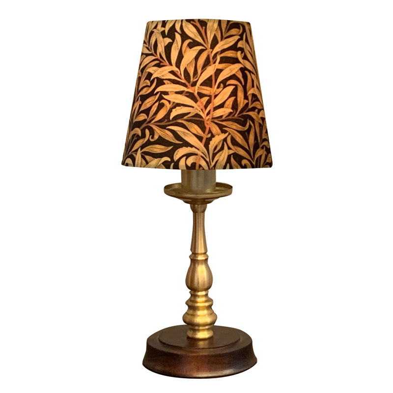 ウィリアムモリスのWillow bough(ウイロボウ)デザイン生地を使用したミニテーブルランプ