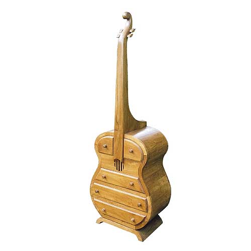 チーク材で手造りされたおしゃれなチェロ型戸棚M