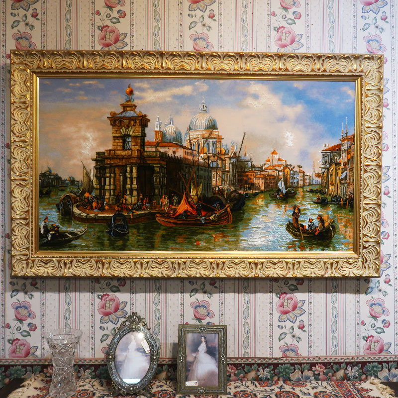 ペルシャ絨毯絵画　ピクチャー　ベニス　約W1060×D65×H650(額含む)