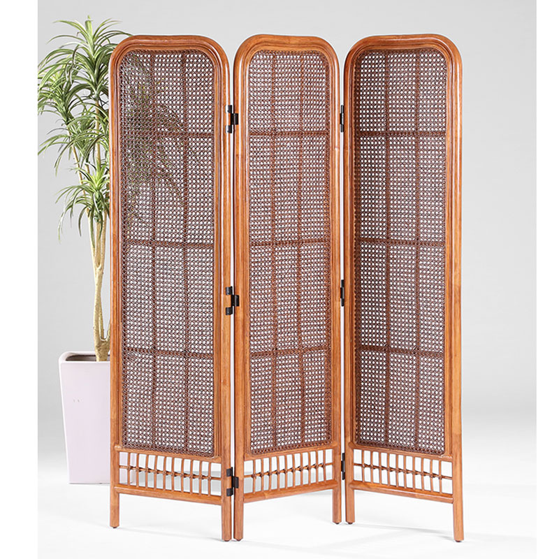 高級ラタン3連スクリ-ン　KAZA-0413　ラタン・籐家具