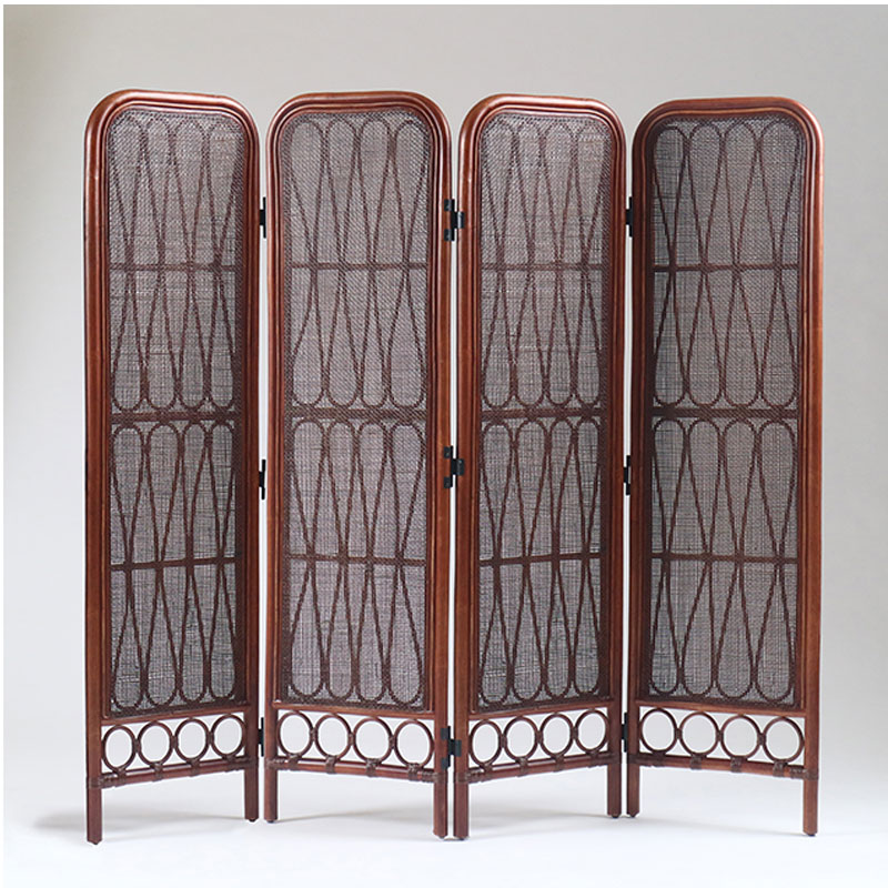 高級ラタン4連スクリ-ン　サントリナ　ラタン・籐家具