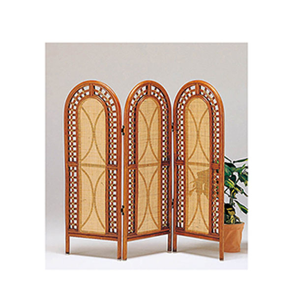 高級ラタン3連スクリ-ン　カラマス　ロータイプ　ラタン・籐家具