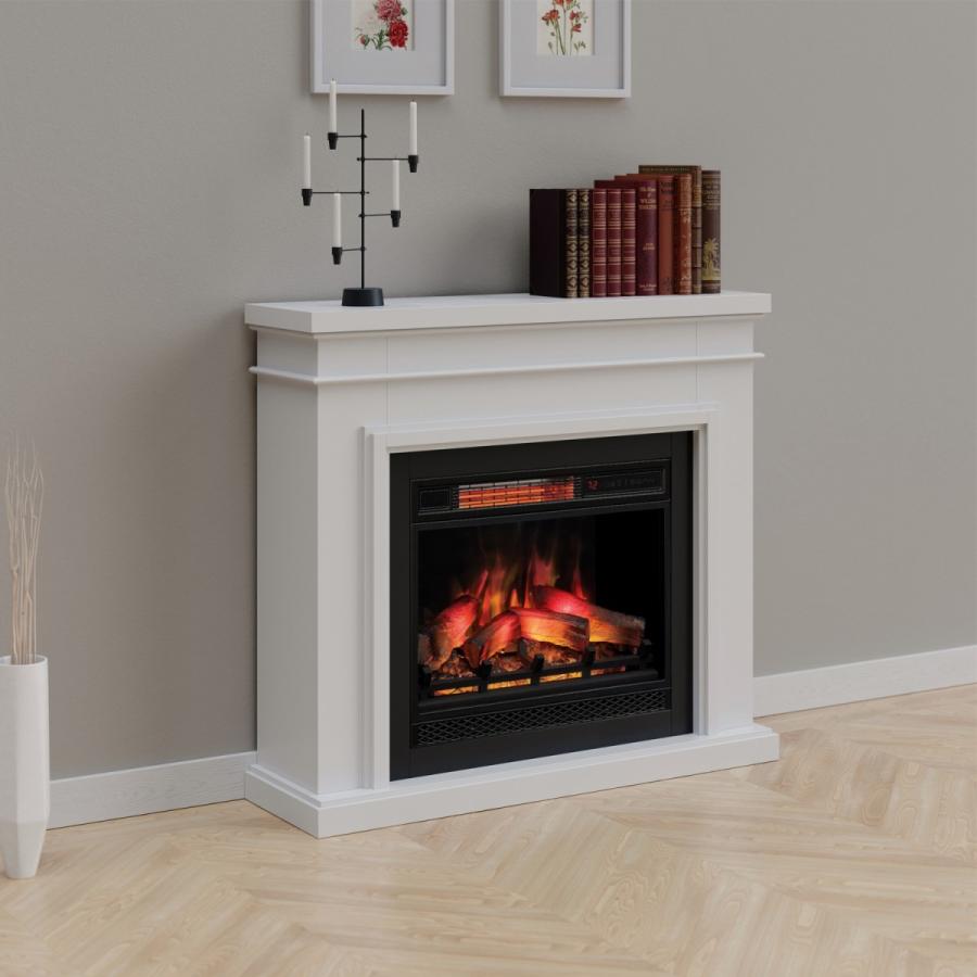 電気式暖炉3Dパワーヒート　ブリストン　ホワイト/開梱組立設置サービスパック