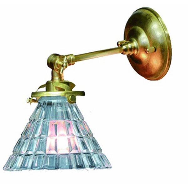 ゴールド色の直線的なフォルムの1灯ウォールランプ(屋内用)　【送料無料】