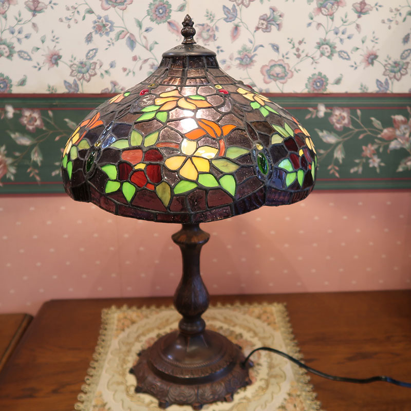 シックな12インチステンドグラスランプ　　送料無料