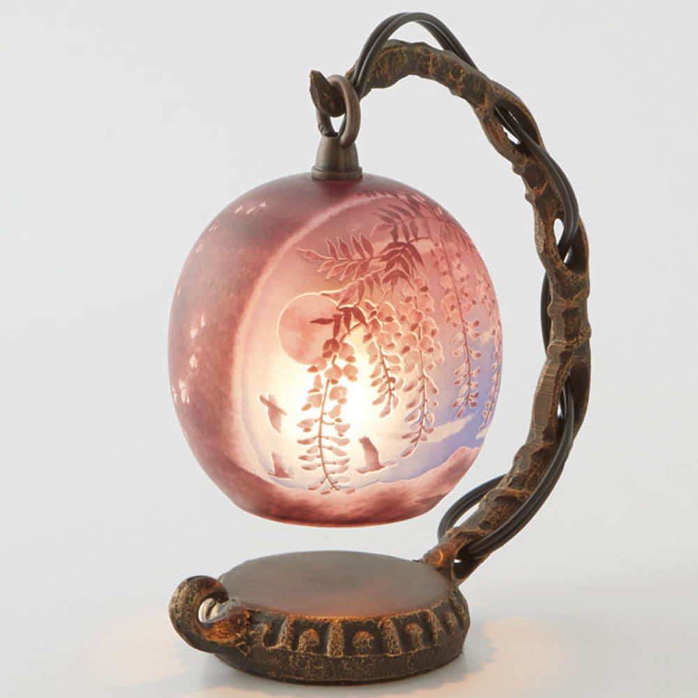 宙吹きガラスミニランプ　薫風　ガラス工芸作家作品　送料無料