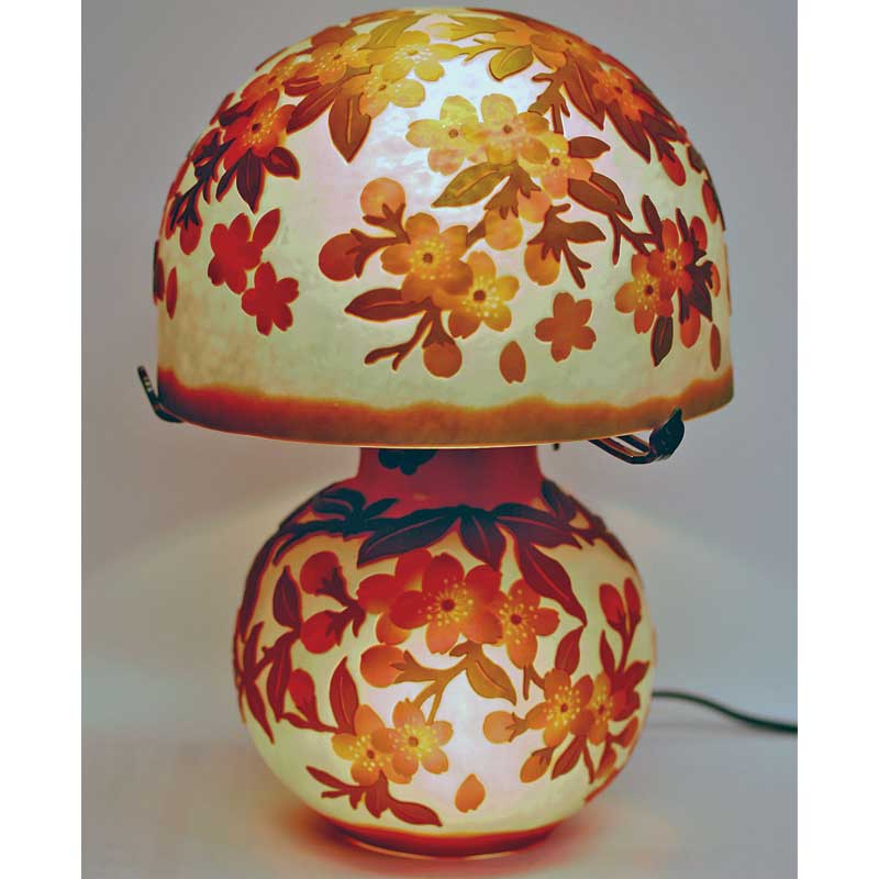 ガレ風ランプ　桜　きのこ型