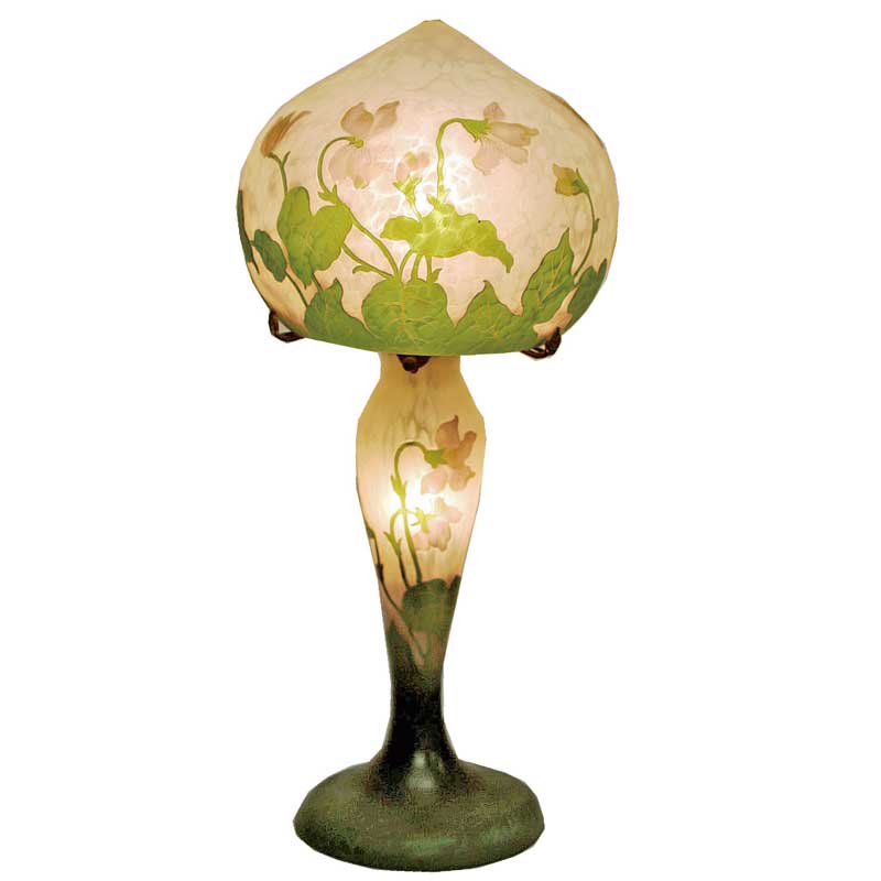 ガレ風ランプ　すみれ　きのこ型