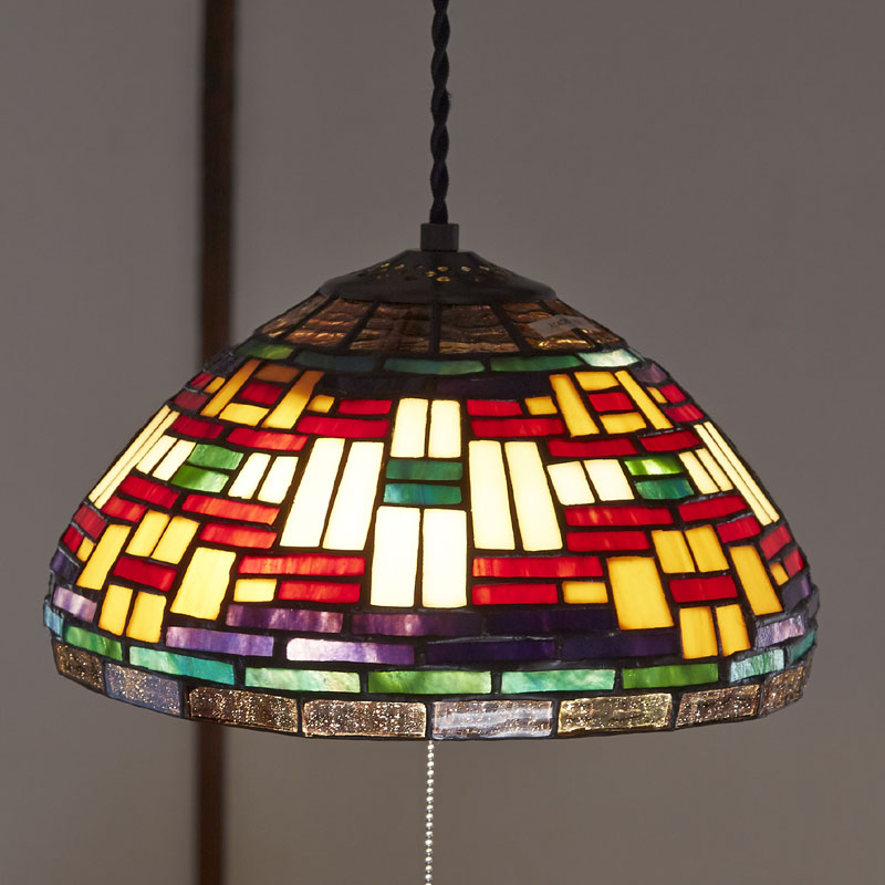 ステンドグラスペンダントランプ　　エヴァ/P　2灯 【送料無料】