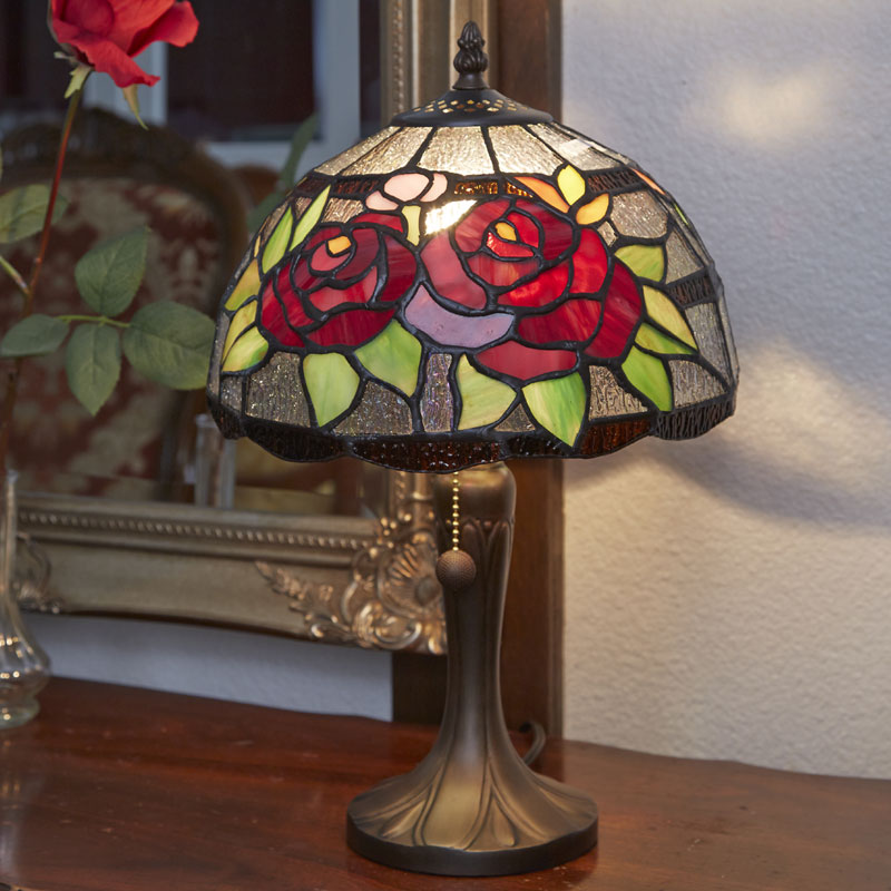 ステンドグラステーブルスタンド　クラシックローズ　【送料無料】