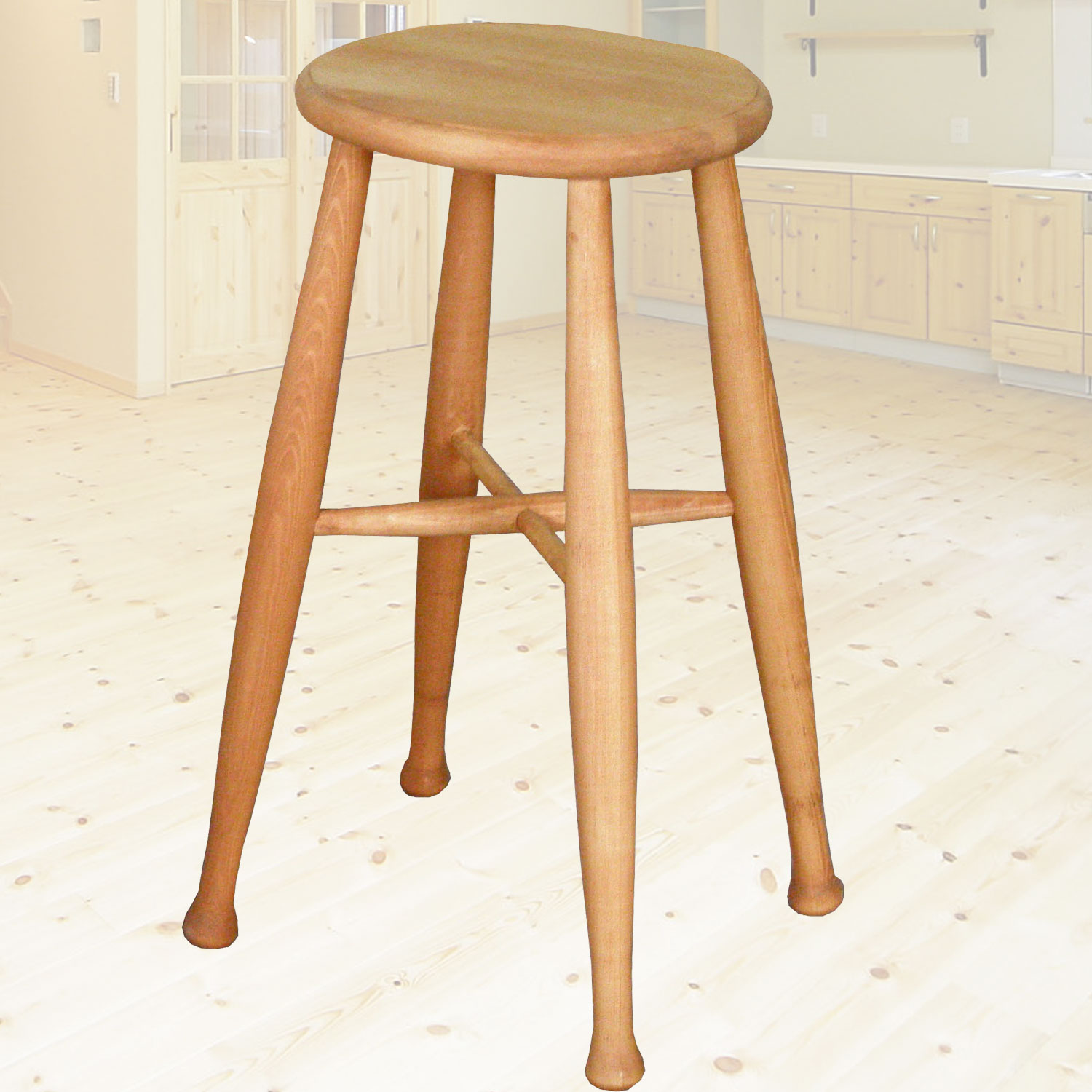 パインハイスツール(丸型)　 ナチュラルカントリーシリーズ
