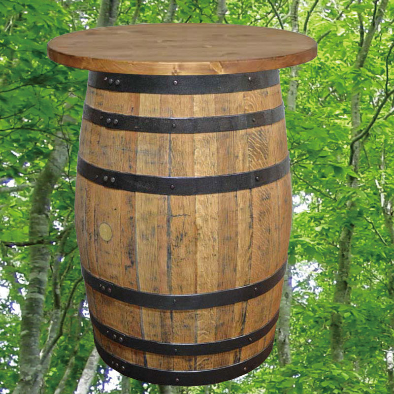 80cm丸バレルテーブル800　バレルクラフト　ナチュラル色　ウイスキー樽物語