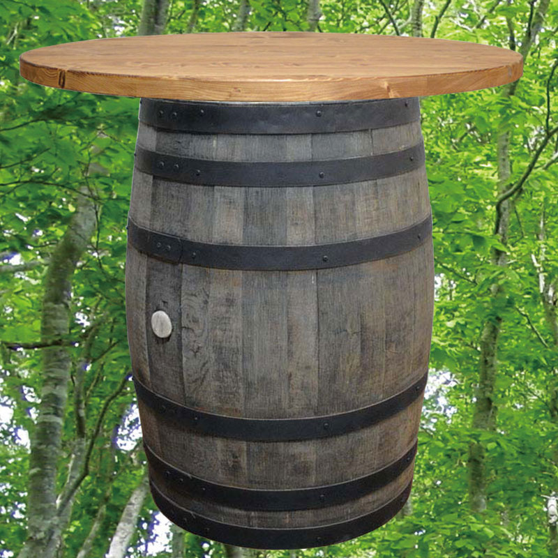 100cm丸バレルテーブル1000　バレルクラフト　黒タガ　ウイスキー樽物語