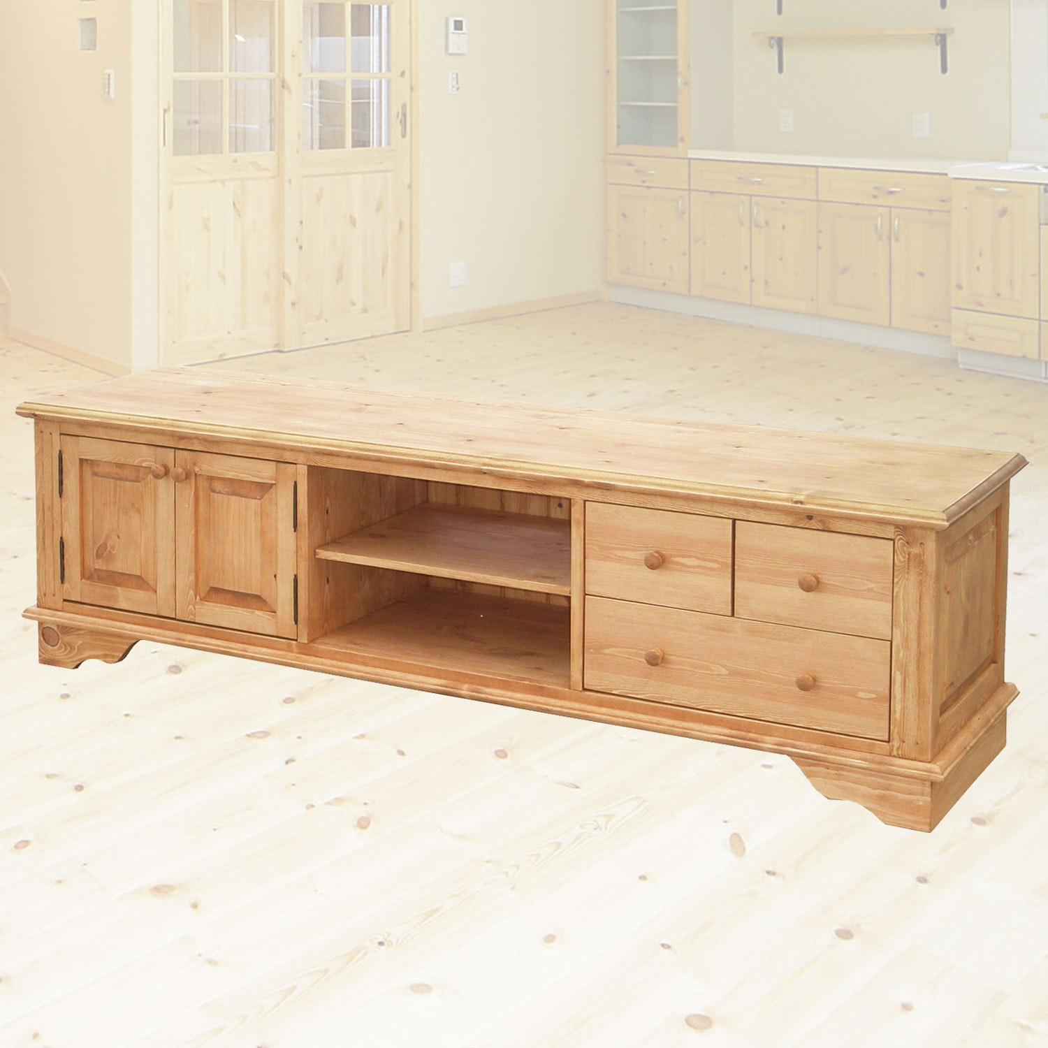 パインワイドテレビボード170　 ナチュラルカントリーシリーズ