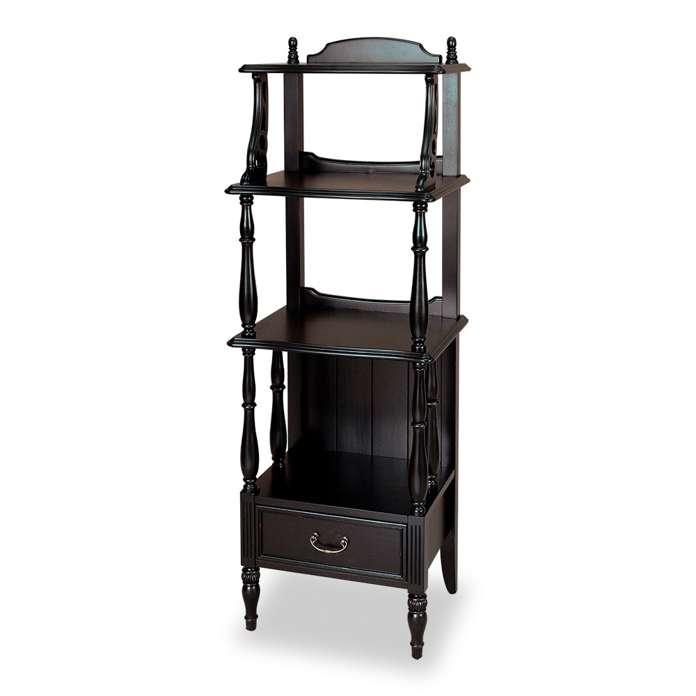 45cm幅のシャービーアンティークなオープンシェルフ　ノワール　逆輸入家具