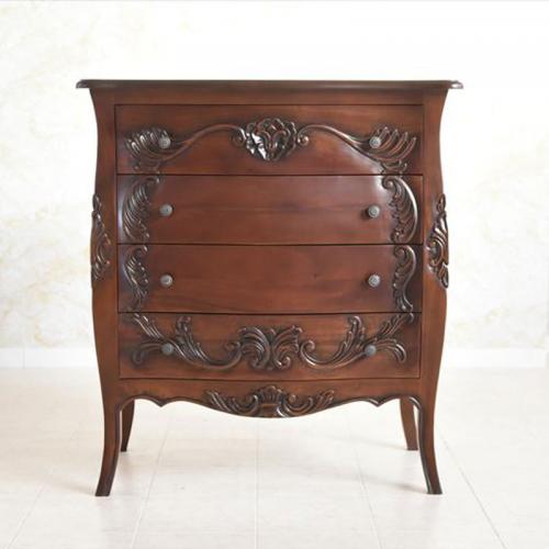 78cm幅猫脚4段チェスト　手彫り彫刻　パレルモシリーズ