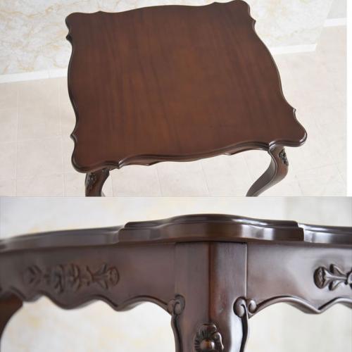 80cm幅角型ダイニングテーブル3点セット　手彫り彫刻　パレルモシリーズ　送料無料