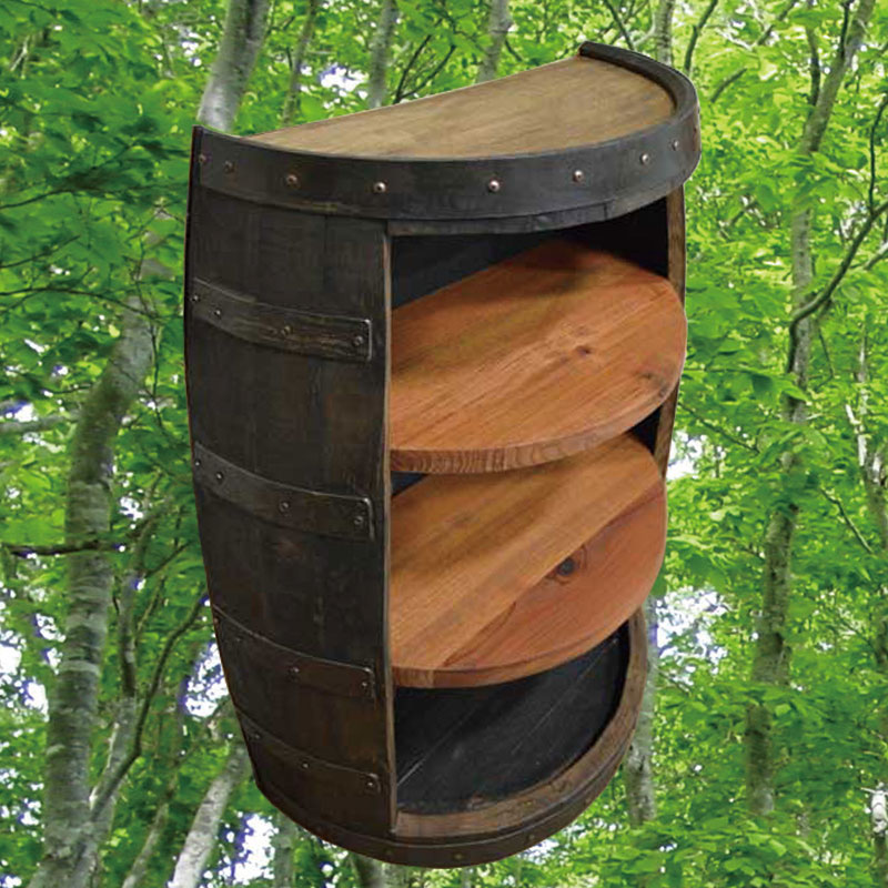 バレルクラフト1/2オープンラック壁付け2段　(オーク)　ウイスキー樽物語