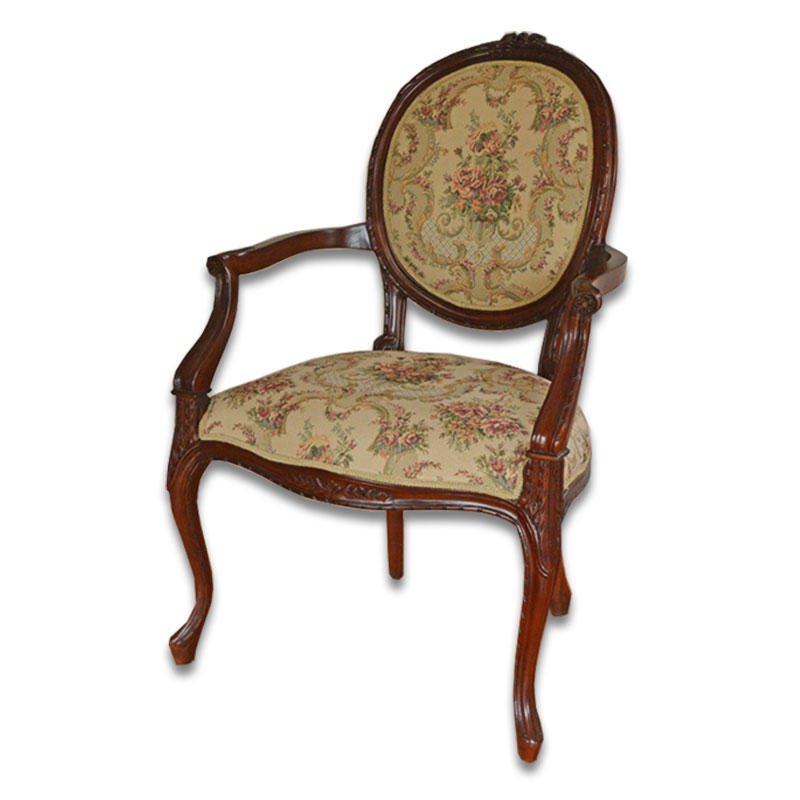 猫脚アームチェア　クラシック　　輸入家具