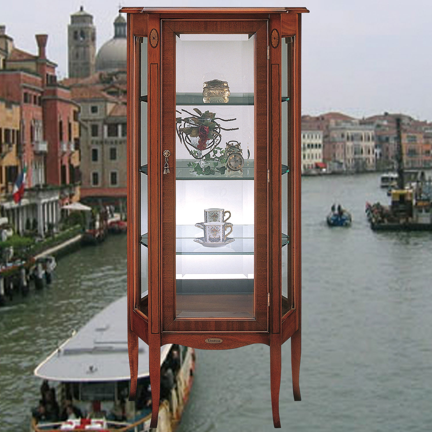 62cm幅猫脚のおしゃれなキュリオケース62