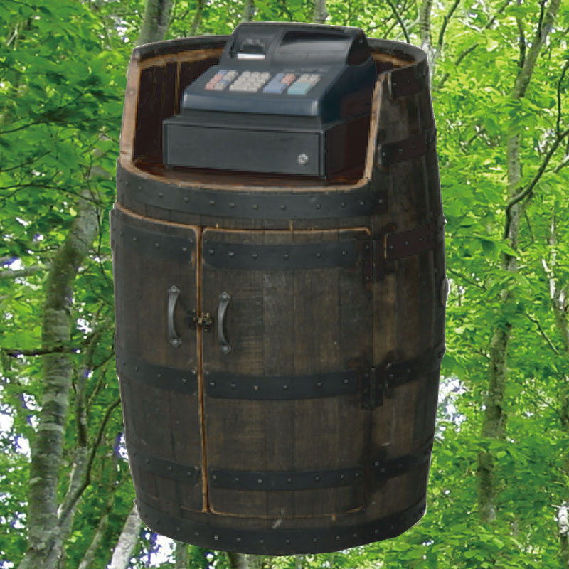 バレルレジカウンター1本タイプ(ブラウン)　ウイスキー樽物語