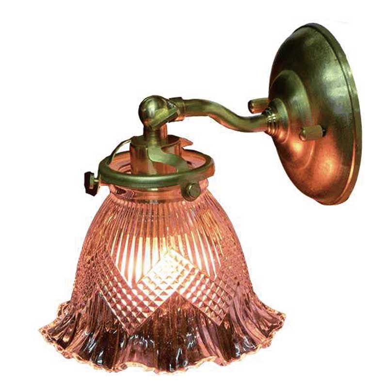 ガラスシェードのカッティングがお洒落なウオールランプ(屋内用)　【送料無料】